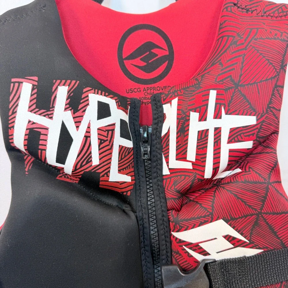 Hyperlite Child Life Jacket Vest 30-50 lb USCG Type III Red Black Model 1223